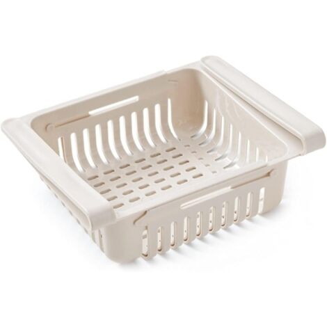 Égouttoir, panier de rangement de cuisine, paniers de rangement réglables, de cuisine, organiseur de tiroir coulissant pour réfrigérateur, kaki (1/5)