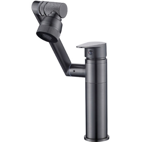 Robinet Lavabo, 360° Rotatif Robinet Salle Bain 2 Modes Mitigeur Lavabo Mitigeur Bec de Robinet et Bras Robotisé avec Anti-Éclaboussures Barboteur (1/5)