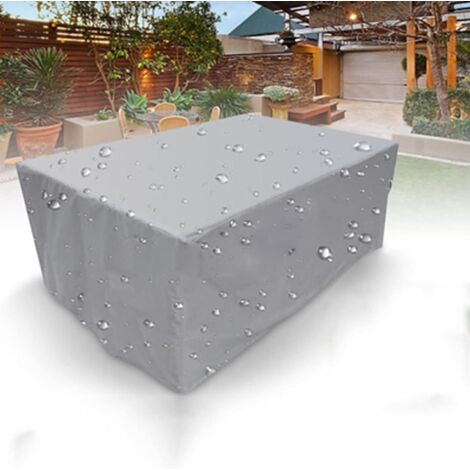 Imperméable Housse De Table Exterieur Rectangulaire, Housse De Protection argent, Table Jardin 210d De Protection argent, 120 x 120 x 74cm