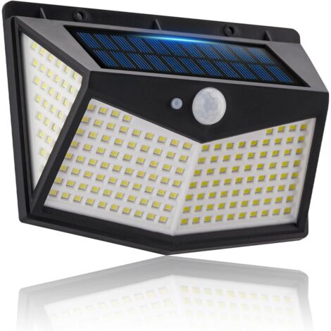 Lot de 1 Lampe solaires d'extérieur 212 LED avec réflecteur et 3 modes d'éclairage, Appliques murales à détecteur de mouvement, terrasse et cour (1/5)