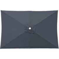 Housse de Rechange Rectangle pour Parasol de Patio à 6 Baleines Tissu de Rechange Imperméable pour Parasol d'extérieur de 2 x 3.0 m(Gris)