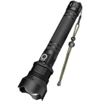 Lampe de poche LED en métal, lampe de poche puissante avec zoom réglable et lampe de poche étanche