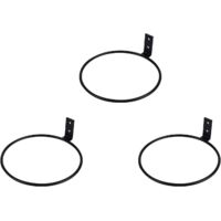 6 inch Flower Pot Holder, Wall Planter Ring Hanger, Wall Mounted Pot Hook Bracket, 3 Pack, Black