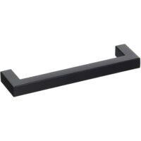 Lot de 2 poignées d'armoire noires (entraxe 160 mm) poignées de tiroir poignées d'armoire de cuisine commode noire quincaillerie moderne en acier inoxydable