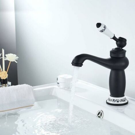Rubinetto miscelatore a foglia Leaf Alto in bronzo anticato getto a cascata