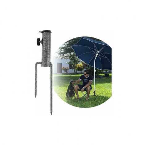 Supporto Per Ombrellone Con Picchetto Da Prato - Acciaio Zincato, 4 Gambe, Adatto Ad Aste Fino A 3,6 Cm