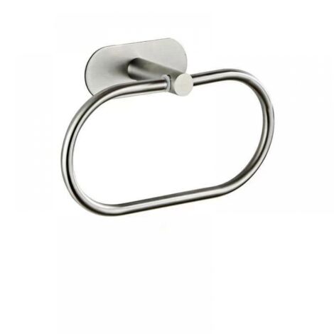 LOPYXBR 2 Portasciugamani Ad Anello In Acciaio Inox 304 – Rotazione 180°, Fissaggio A Muro, Carico Fino A 10 Kg, Argento Spazzolato