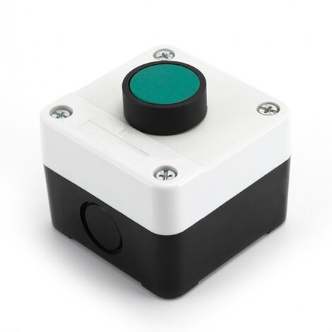 Interruptor pulsador verde resistente a la intemperie de 1 pieza, caja de control de un solo botón, para controlar contactores de CA, arrancadores electromagnéticos