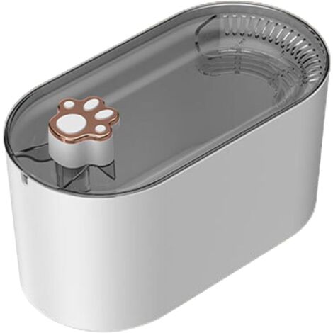 Fuente para gatos, fuente inteligente, ciclo automático, filtro LED antiescaldaduras, no requiere cierre de agua (blanca)