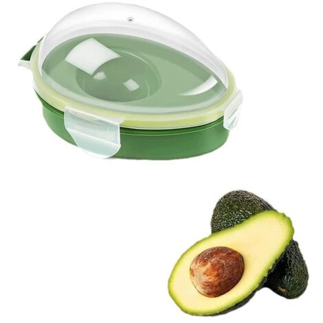 Caja de plástico transparente para almacenar aguacates, ideal para el refrigerador, ideal para el hogar y la cocina, color verde. (1/5)