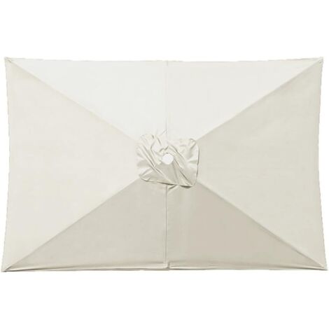 Funda rectangular de repuesto para sombrilla de patio de 6 varillas, tela impermeable para sombrilla de exterior de 2 x 3 m blanquecino