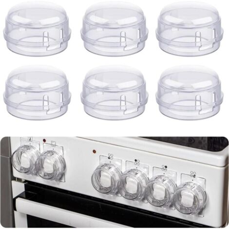 fundas de seguridad para estufas, protectores para perillas de estufa, protectores para perillas de estufa, para seguridad de bebés y cerraduras de cocina (blanco) (1/5)