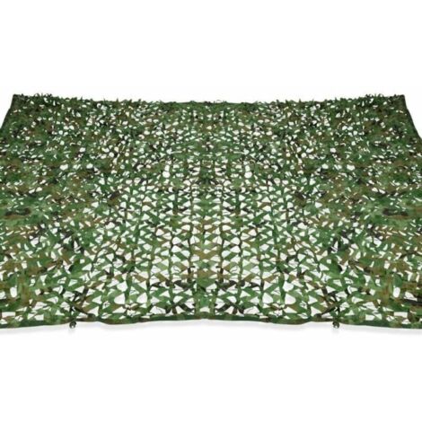 Vela de sombra rectangular camuflaje 3 x 5 m, rejilla verde - una capa, Los toldos son adecuados para patios (1/4)