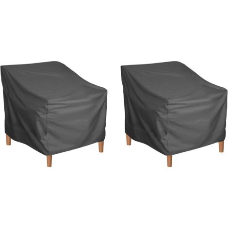 Funda para silla de patio (2 unidades), tela Oxford impermeable, color negro, 89 × 79 × 96,5 cm (1/4)