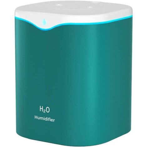 Humidificador de aire de 2 l, humidificador portátil con forma de gota de agua, minihumidificador con forma de gota de agua, difusor de aceite para el hogar y la oficina, color verde. (1/5)