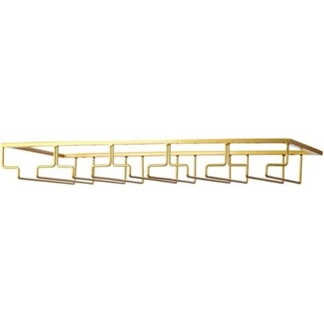 Estante para copas de vino - Soporte para copas de vino debajo del gabinete, 1 paquete, organizador de metal para bar y cocina, 5 niveles, dorado (1/5)