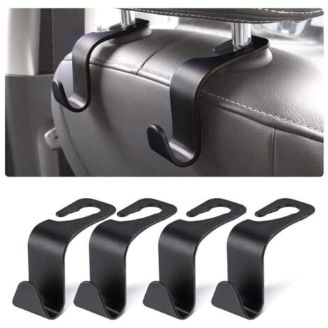 Gancho de almacenamiento para coche, 4 ganchos de plástico para reposacabezas, accesorios para reposacabezas, bolsos, carteras, abrigos, bolsas de compras y botellas de agua. (1/4)