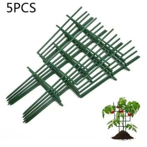 5 soportes de plástico para plantas de jardinería, enrejados trepadores en forma de T, soporte para flores (1/5)