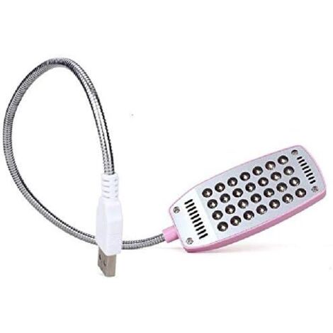Mini lámpara USB para portátil, 5 V, cuello de cisne flexible, 28 LED, con interruptor, ideal para estudiantes, viajeros y oficinistas (rosa) (1/4)