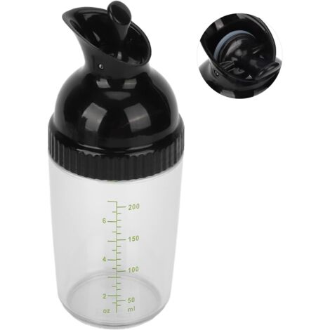 Recipiente para aderezo de ensalada, a prueba de fugas y goteo, 200 ml, para cocina (negro) (1/5)