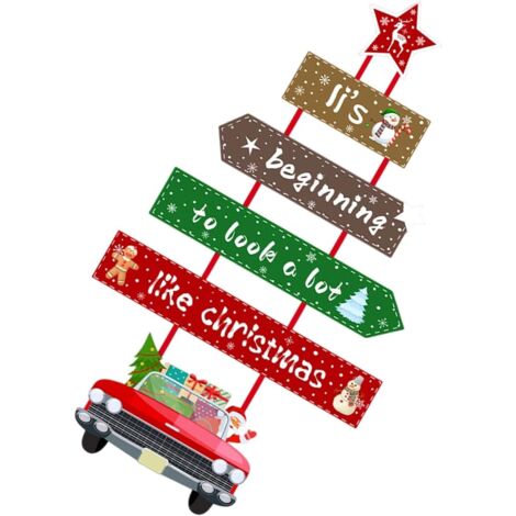Adorno colgante de Papá Noel para puerta, fácil de instalar, decoración para interiores y exteriores, corona colgante para fiestas, tipo B (1/5)
