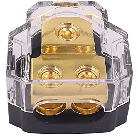 Bloque de distribución de energía para amplificador de audio de coche, bloque de distribución de energía de 1 entrada y 2 salidas, distribuidor de audio para amplificador de coche (1/5)