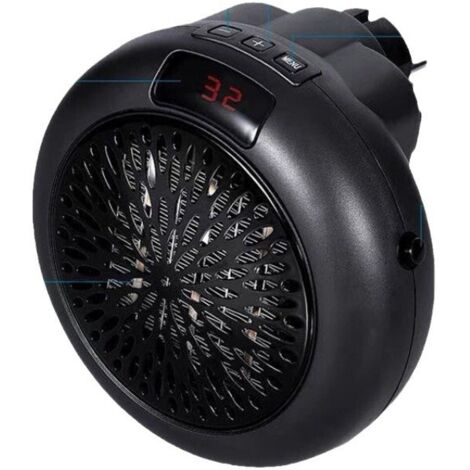 Radiador mural, mini calefactor eléctrico con mando a distancia, calefactor mural para baño, calefactor de 400 W de bajo consumo para dormitorio y hogar (negro) (1/4)