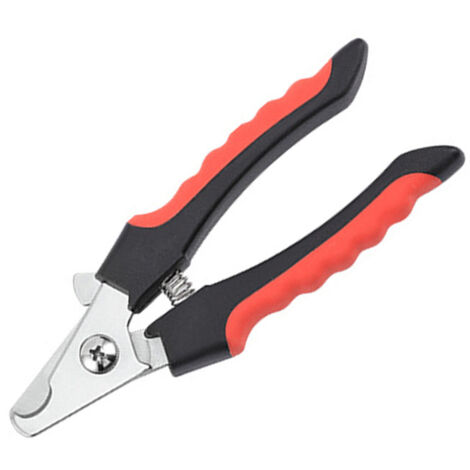 Cortauñas profesional para perros y gatos, con lima integrada, para perros, gatos, aves y patas de todos los tamaños, rojo y negro. (1/3)