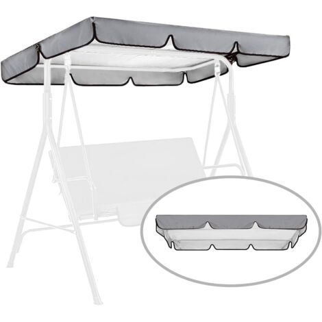 Toldo de repuesto para columpio de patio exterior, funda impermeable para columpio de porche, funda para hamaca de jardín, solo toldo (gris, 164 x 114 x 15 cm)