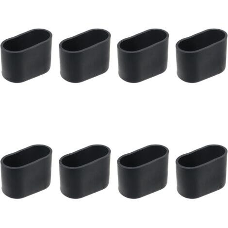 Protectores para patas de sillas, protectores ovalados de silicona para patas de muebles, protección contra arañazos en el suelo, 8 unidades negras/8 unidades de 15 x 25 mm