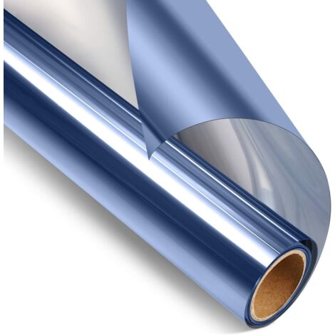 Lámina para ventanas que garantiza la privacidad, efecto espejo unidireccional, protección térmica y contra rayos UV, para uso doméstico, azul, 50 cm x 2 m