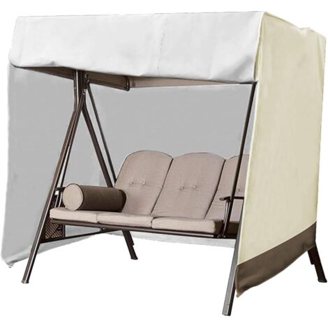 Funda protectora para columpio de jardín, impermeable, Oxford, resistente a los rayos UV, para uso exterior (Beige, 220 × 125 × 170 cm) (1/5)