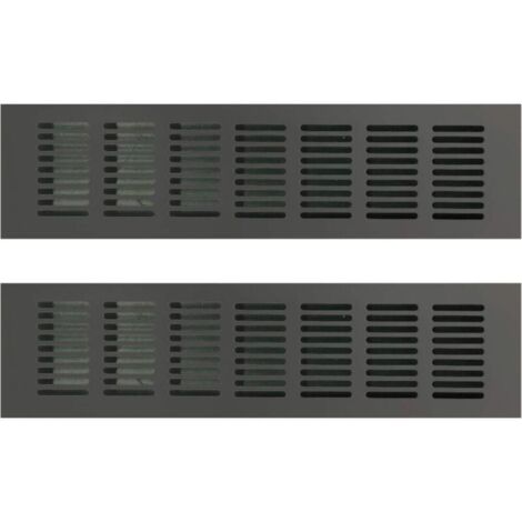 Rejilla de ventilación rectangular, rejilla de ventilación, rejilla de ventilación rectangular, rejilla de ventilación rectangular para una ventilación ideal 80 × 250 mm 2 unidades (negra)