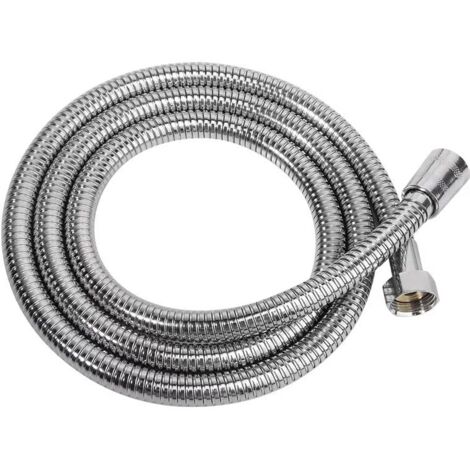 Manguera de ducha universal, manguera de ducha de acero inoxidable, racor roscado universal con 4 limitadores de caudal (G1/2 pulgada, 1,5 m, plateado) (1/5)