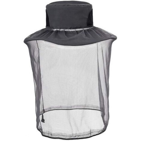 Sombrero tipo pescador de malla, red de jardinería, correa ajustable para la barbilla, mosquitera, protección facial transpirable, adecuado para jardinería y actividades al aire libre (Gris oscuro) (1/3)