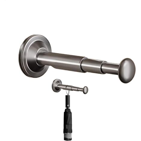 Tendedero telescópico de 2 piezas, barra telescópica para colgar ropa en el armario, estante de almacenamiento ajustable, gris bronce