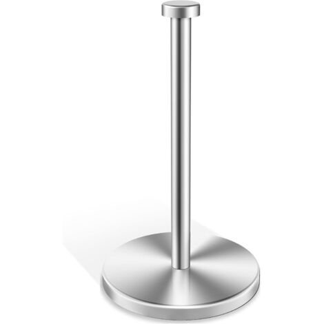 Soporte para toallas de papel de acero inoxidable con ventosa, resistente al agua y a la corrosión, ideal para la cocina, el baño y el exterior (plateado). (1/5)