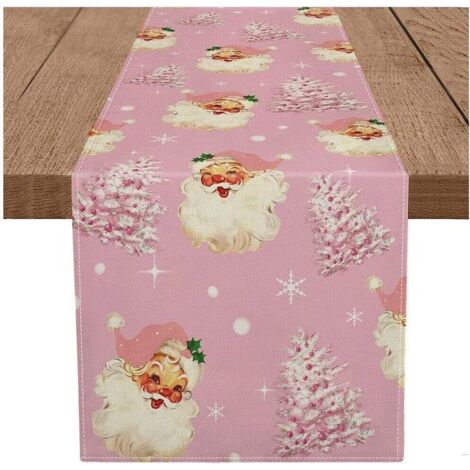 Camino de mesa navideño de 33 x 90 cm, decoración de mesa para la cocina en invierno, ideal para reuniones familiares al aire libre. (1/4)