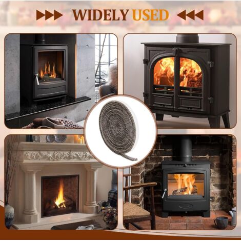 Cinta De Sellado Ignífuga Para Horno Y Chimeneas, Fibra De Vidrio, Aguanta Hasta 500°C, 3 M X 10 Mm, Autoadhesiva
