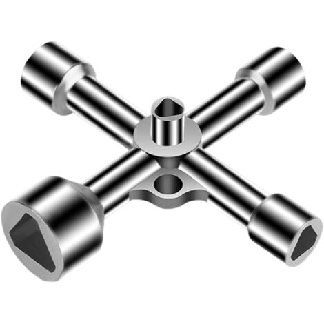 Llave triangular de cuatro vías, llave triangular multifuncional, adecuada para armarios eléctricos, medidores y cajas de distribución, etc. (1/5)