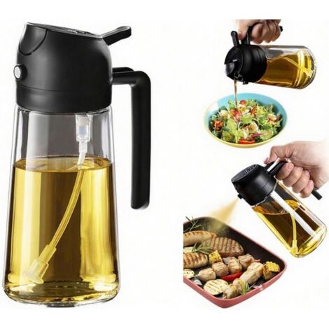 Pulverizador de cocina 2 en 1 con botella de aceite de 470 ml, adecuado para ensaladas, freidoras de aire y barbacoas. (1/5)