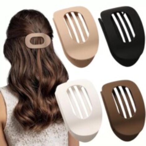 Pinzas para el cabello de 4 piezas, pinzas para el cabello planas, pinzas para el cabello con sujeción segura y dientes internos, pinzas para el cabello laterales con sujeción fuerte para cabello grue (1/5)