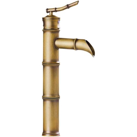 Grifo monomando para baño, moderno, de un solo orificio, para lavabo, agua fría y caliente (antigüedad, 3D). (1/5)