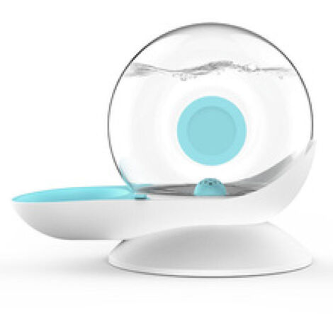 Dispensador de agua automático para perros y gatos, con forma de caracol, con alimentación por gravedad, transparente, 2,8 L, color azul (1/5)