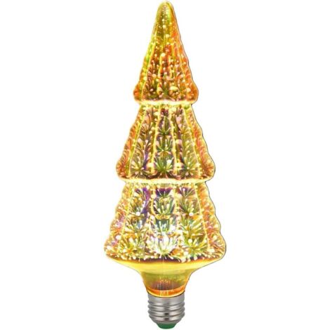 Bombilla LED Edison vintage de 3 W, filamento con efecto de fuegos artificiales, lámpara de colores 3D, 300 lúmenes, 2700 K, luz blanca cálida, casquillo E27, 110-120 V. (1/5)