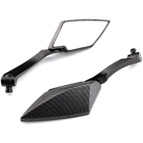 Espejos retrovisores para motocicleta, espejos universales para motocicleta, aluminio negro, 1 par (1/5)