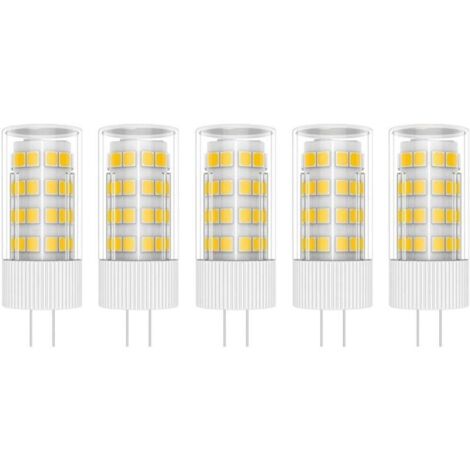 5 bombillas LED G4 de 5 W, 51 SMD 2835 LED, blanco cálido 3000 K, 500 LM, equivalente a una lámpara halógena de 50 W, CA/CC 220 V [Clase energética A+] (1/4)