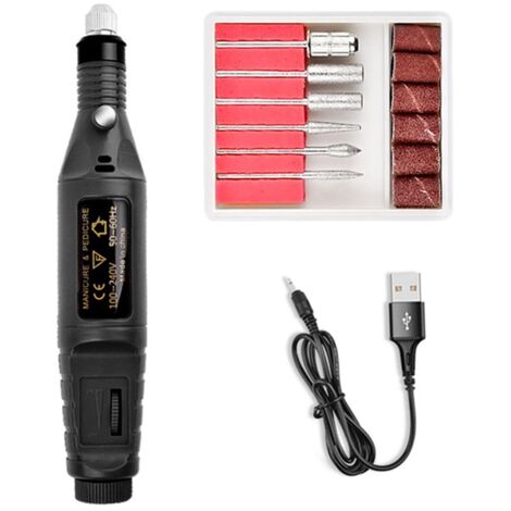Herramienta de grabado DIY con lijadora eléctrica y pulidora de armaduras con manivela para grabar metal, vidrio, cuero, madera y plástico (negro). (1/5)
