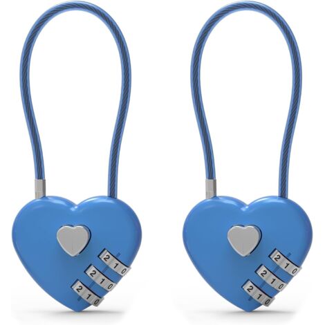 Candado de combinación pequeño para taquillas, cable antirrobo con código, candado azul, para equipaje, taquillas de gimnasio, cremalleras de mochilas, armarios (1/5)