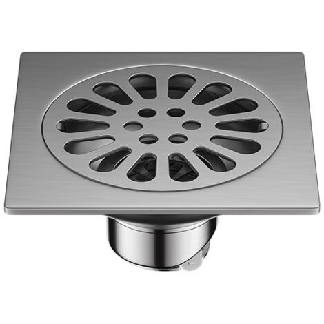 Desagüe de piso de 20x20 cm con filtro grueso, rejilla para ducha, desagüe de piso cuadrado de acero inoxidable antiolor.